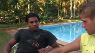 iWantClips Cum Meat - Hot Long-Haired Latino Boy Fucked Twink's Ass Poolside Asslicking