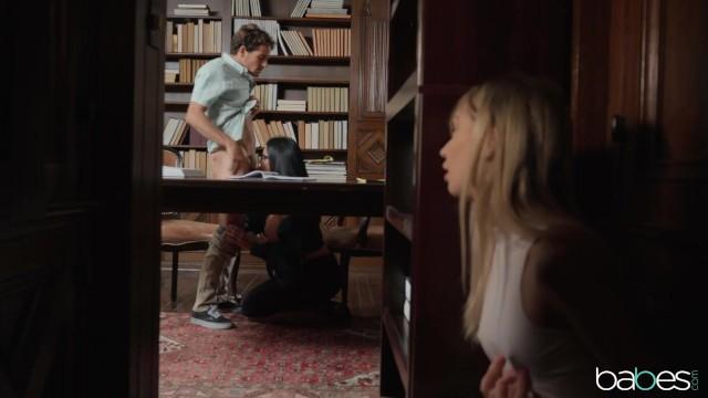 Amador Babes - Threesome at the Library with Reagan Foxx & Mackenzie Moss Free Teenage Porn - 1