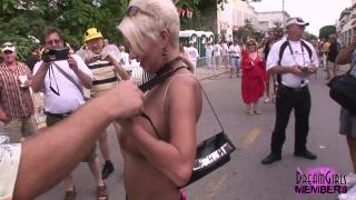 Groupsex Body Painted Tit Flashing Milfs at Fantasy Fest Zorra