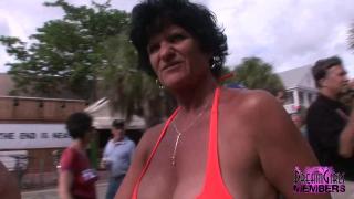 Cougar Sexy Costumes Body Paint & Giant Bare Tits in Key West Girl Gets Fucked