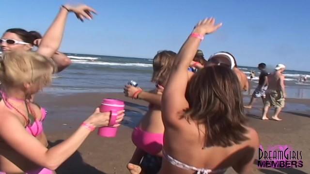 Coed Freak Dance Party & Bare Titties on the Beach - 2
