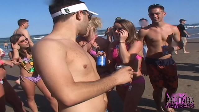 Coed Freak Dance Party & Bare Titties on the Beach - 2