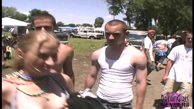 Crazy Good Campground Pussy Flashing at Rock Festival - 1