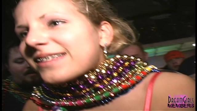 College Coeds Show Pussy on the Street at Mardi Gras - 2