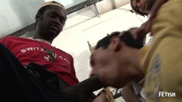 White Gay Gets his Ass Destroyed in Dirty Gangbang after Sucking Huge Black Cocks - 2