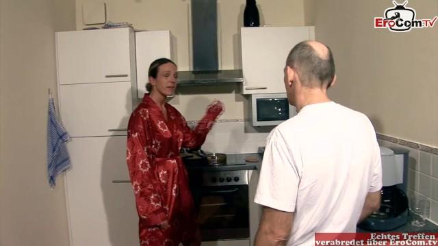 German Normal Couple with Hot Housewife Fucks in Kitchen until Cumshot - 1