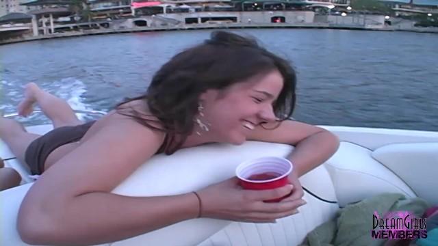 College Girls get Topless on my Boat at Sunset - 1