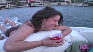 Fantasti College Girls get Topless on my Boat at Sunset Pene