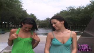 Pornorama Very Risky Public Flashing with two Hot Freaks Gay Rimming