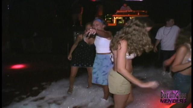 Coeds get Wet Dance & Flash at a Foam Party - 1