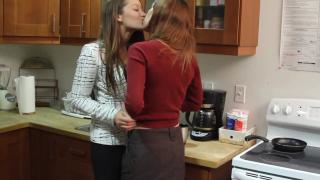 HollywoodGossip Perverted Teen Step Sisters with Tight Pussy having Lesbian Sex in the Kitchen BootyTape