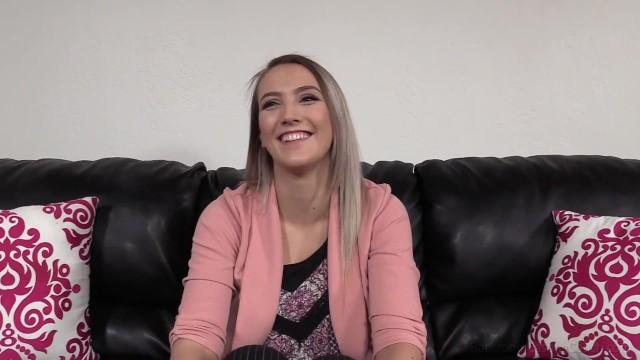 22 Year old Brin Hard Anal Sex and Squirting on the Casting Couch - 2