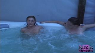 Long Hair Home Video of these two Chicks Naked in my Hot Tub Girl Get Fuck