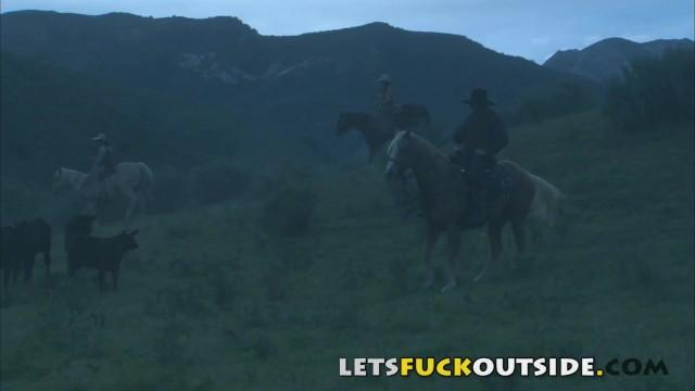 Let's Fuck outside - Cowboy Fuck her Cowgirl next to Campire - 2