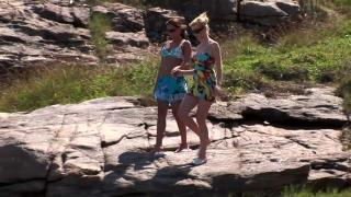 TubeZaur Two Big Booty Lesbian Teens Sucking and Liking each Other's Pussy in a Public Beach CzechMassage