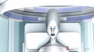 Gay Oralsex Sexy Sci-fi Female Android Plays with an Alien...