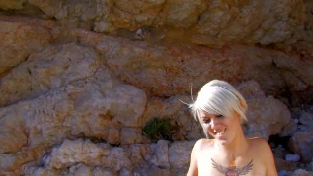 Muslima Rich Guy Throat Fucks and Pounds Blonde Teen Tight Shaved Pussy on the Beach Point Of View