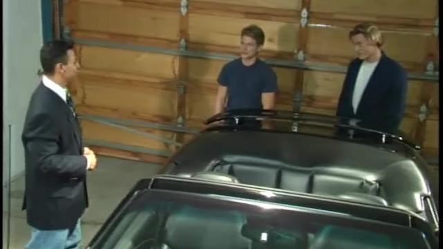Amateur Young Guy Gets his Ass Fucked in Hot Threesome to get a Ride with Beautiful Car Shemale - 1