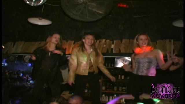 Horny Slut Girls Flash us on the Dance Floor of a Club Sucking Cock - 2