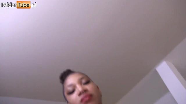 Ebony Teen with Big Tits and a Big Ass in Sexy Red Lingerie Sucks and Deepthroats a Big Dick POV - 1