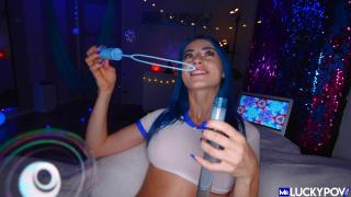 Stepdaughter Beautiful Bubbly Jewelz Blu Bounces on Cock Old
