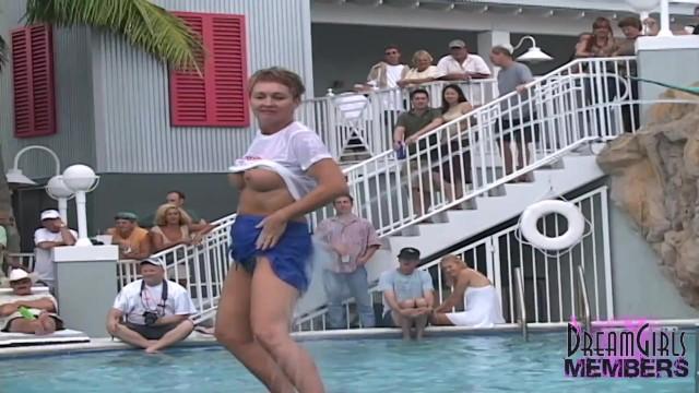 Shorts MILF Wet T Contest at Swinger Pool Party Part 1 Gay Brownhair - 1