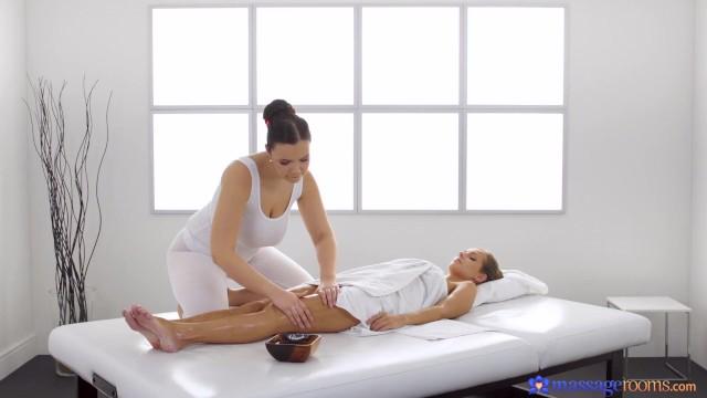 Storyline Massage Rooms - Blonde Babe Kinuski Enjoys an Erotic Massage by Busty Brunette Sofia Lee iYotTube - 2