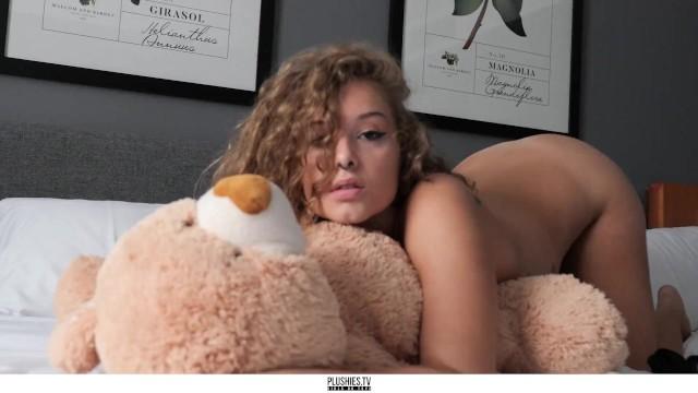 Spanish Teen Girl Gabriella first Nude Sex Dance with a Teddy Bear Gosha - 1