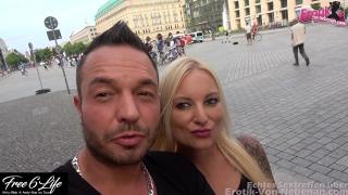 European Porn Public Blowjob of Thin German Blonde before Hot POV Outdoor Sex in the Park Boob Huge