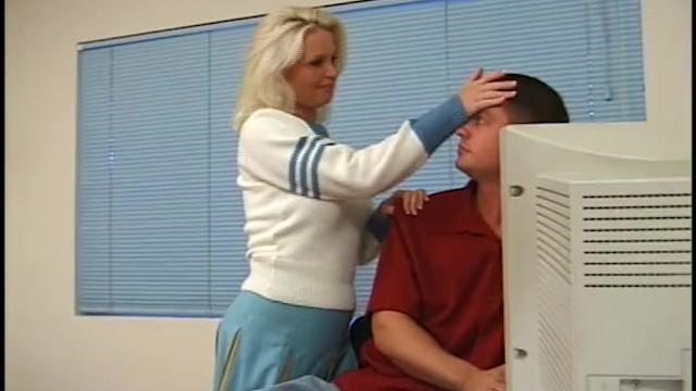 Busty Blonde Cheerleader with Shaved Wet Pussy Gets Fucked by the School I.T Professor - 1