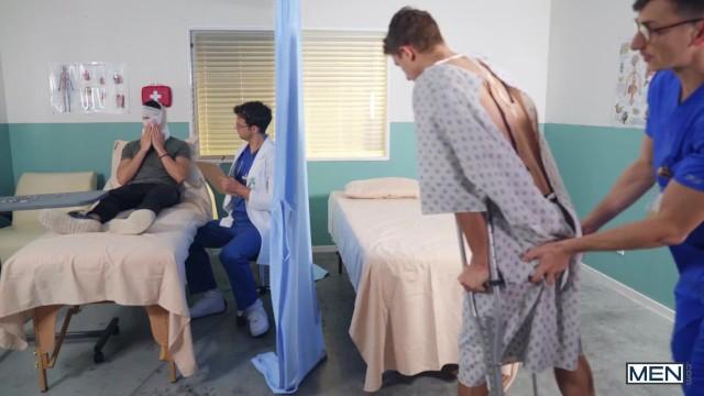 Men - Doctor Nate Grimes Finds a Male Nurse Jacking off a Patient and Decides to Join them - 1