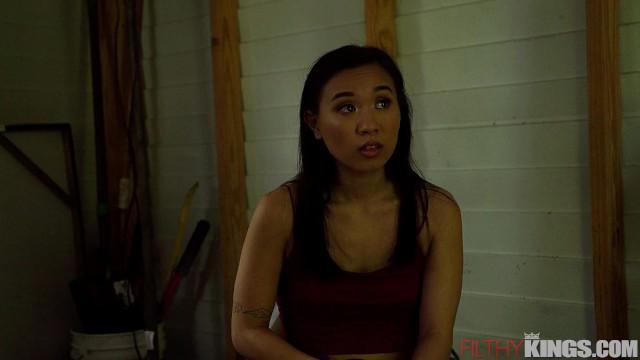Petite Asian Kimmy Kimm Gets Fucked by Big Dick Older Guy in Shed - 2