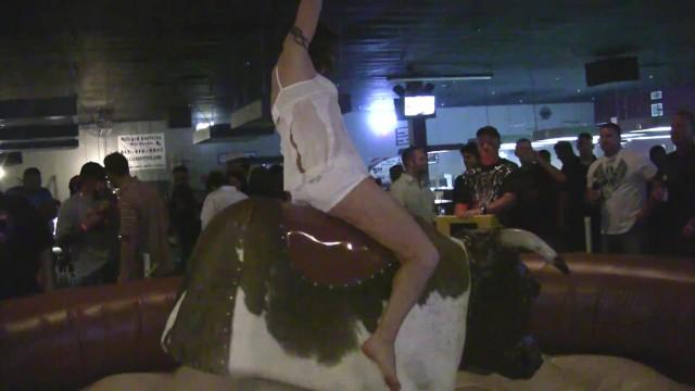 Cumshot Hot Girls taking the Crazy Bull Ride Latinas
