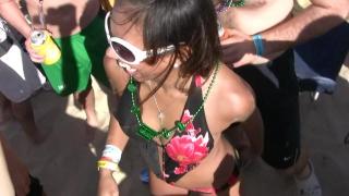Public Nudity Dance Party on the Beach with Lots of Hotties in Bikinis Nina Elle
