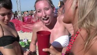 Danish Party Chicks Flashing their Tits on the Beach BooLoo