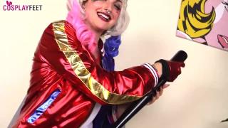 Foreplay Two Harley Quinn Cosplayers Show Feet in Pantyhose EuroSexParties