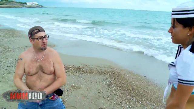 French Babe Joyce Exess Ass Fucked on a Public Beach - 1