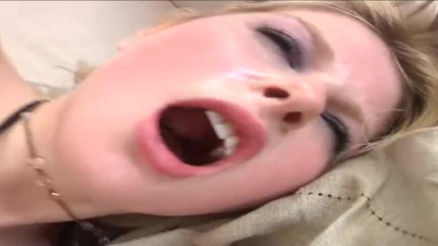 Eating HD Gorgeous Young Blonde Hottie Gets her Tight Holes Destroyed by two Monster Cocks Shy
