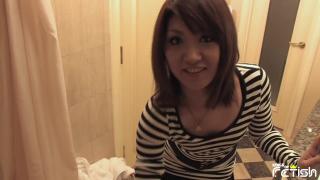 Lesbos Brunette Japanese Blows a Big Cock in the Bathtub POV Fat Pussy