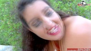 Cutie Chubby Spanish Amateur with Natural Breasts and Dark Hair Fucking Wildly outside ComicsPorno