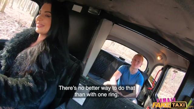 Female Fake Taxi - Horny Ania Kinski Rides Bilbo Shaggins in the back Seat before getting a Facial - 1