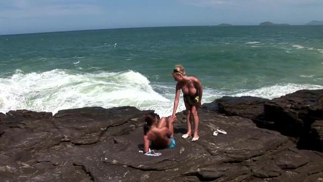 Gayhardcore Two Hot Girls are Sharing some Hot Lesbian Pleasure in a Beach Role Play - 1