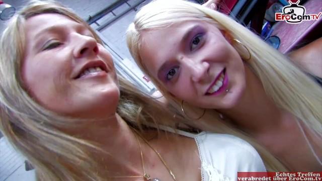 Horny Slut Two Skinny Blonde Women Share a Cock during a Hot Threesome in a Car Workshop Gay Uniform - 1