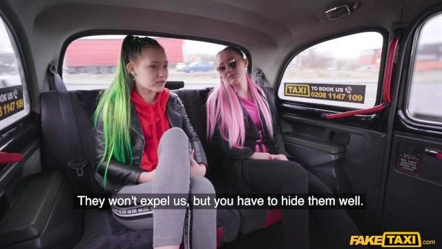 See-Tube Fake Taxi - Lady Zee & Sandra Zee want a Free Ride but have to Wank the Driver's Big Cock to get it Office Sex