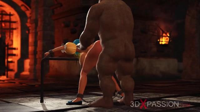 Beautiful Female Elf Gets Fucked by the Big Ogre in the Dungeon - 1
