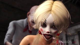 Licking Pussy Joker Bangs Rough a Cute Sexy Blonde in a Clown Mask in the Abandoned Room Grool