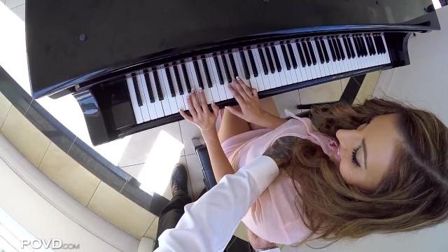 Eating Pussy Little Latina Bombshell Moka Mora Fucks her Piano Teacher Gilf - 1