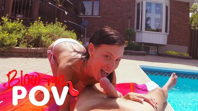 MyEx Blow me POV - a MILF Suck me in the Pool Pov Blowjob - 1