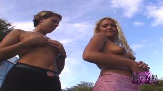 Load Risky Public Flashing with Sexy Tanned BFF's #2 Vadia