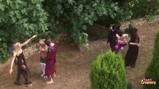 Hardcore Sex Three Beautiful Ladies having Orgy with three Men Outdoor Mother fuck